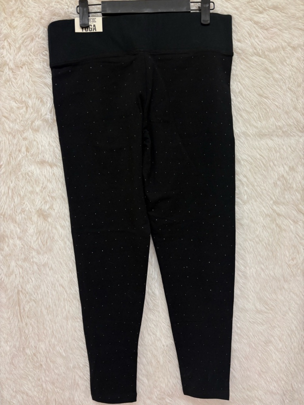 PINK Victoria's Secret Black All Over Rhinestone NWT Leggings | Size Medium π€β¨ - Picture 13 of 17